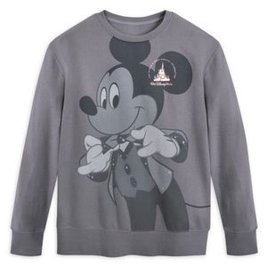 Disney Parks WDW Mickey Mouse Pullover Sweatshirt 50th Anniversary Gray Sz Small